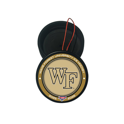 Wake Forest Demon Deacons Hockey Puck Ornament - Authentic Series