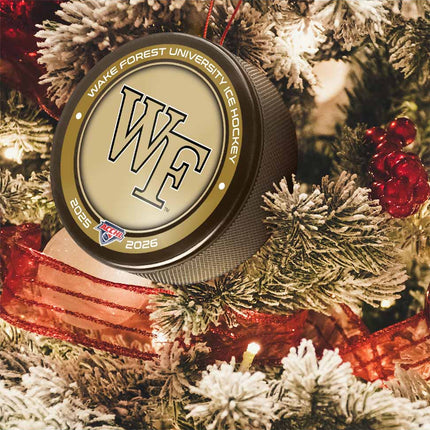 Wake Forest Demon Deacons Hockey Puck Ornament - Authentic Series