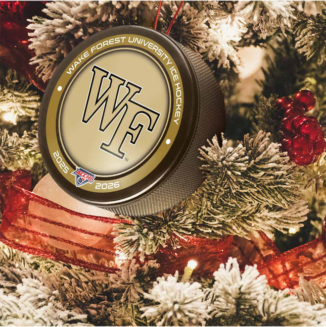 Wake Forest Demon Deacons Hockey Puck Ornament - Authentic Series