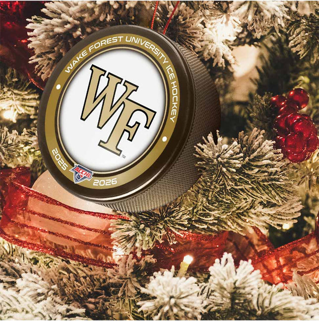 Wake Forest Demon Deacons Hockey Puck Ornament - Authentic Series