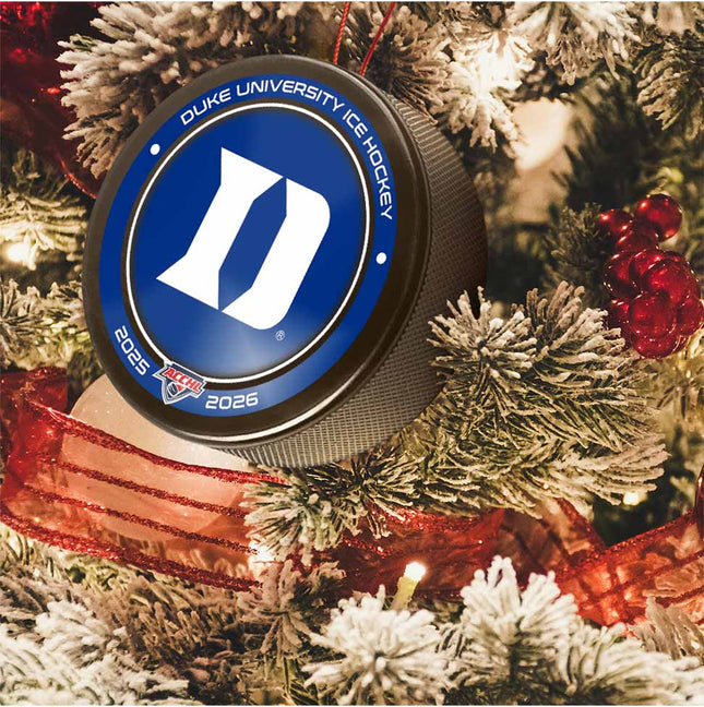 Duke University Blue Devils Hockey Puck Ornament - Authentic Series