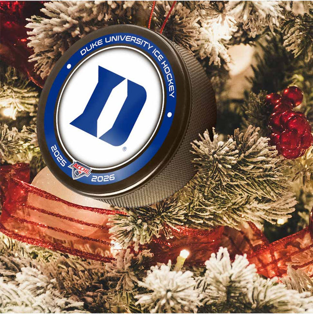 Duke University Blue Devils Hockey Puck Ornament - Authentic Series