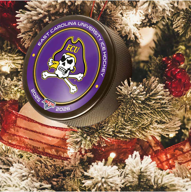 East Carolina Pirates Hockey Puck Ornament - Authentic Series