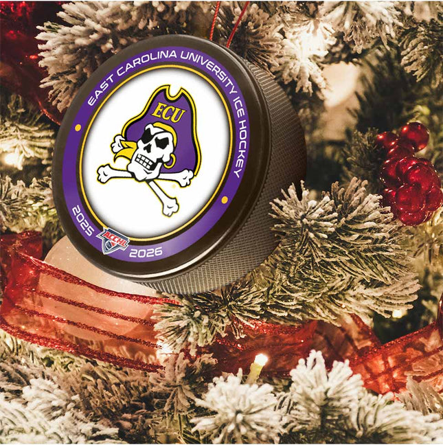 East Carolina Pirates Hockey Puck Ornament - Authentic Series