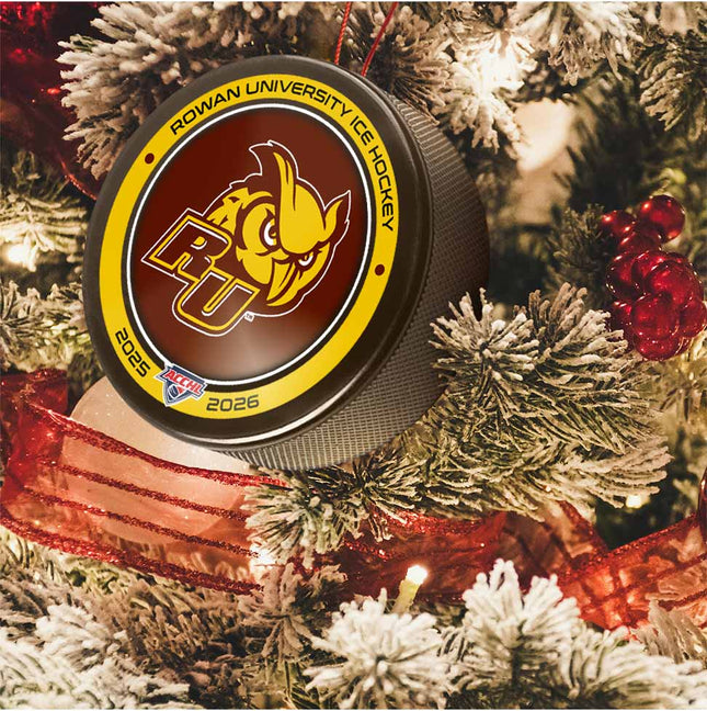 Rowan University The Profs. Hockey Puck Ornament - Authentic Series