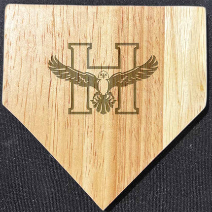 Heartland Hawks Baseball Home Plate Coasters “Laser Etched”