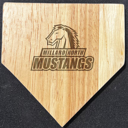 Millard North Mustangs Baseball Home Plate Coaster - Authentic Series