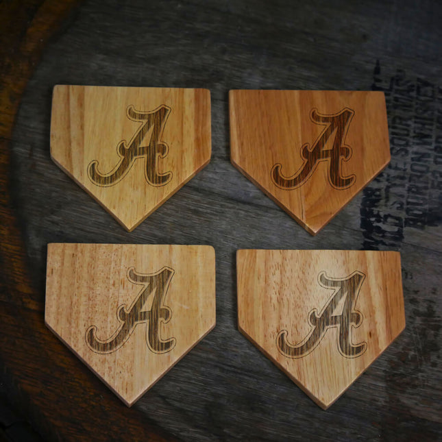 Atholton Raiders Wood Home Plate Coasters “Laser Etched”