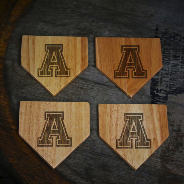 Austin Maroons Wood Home Plate Coasters “Laser Etched”
