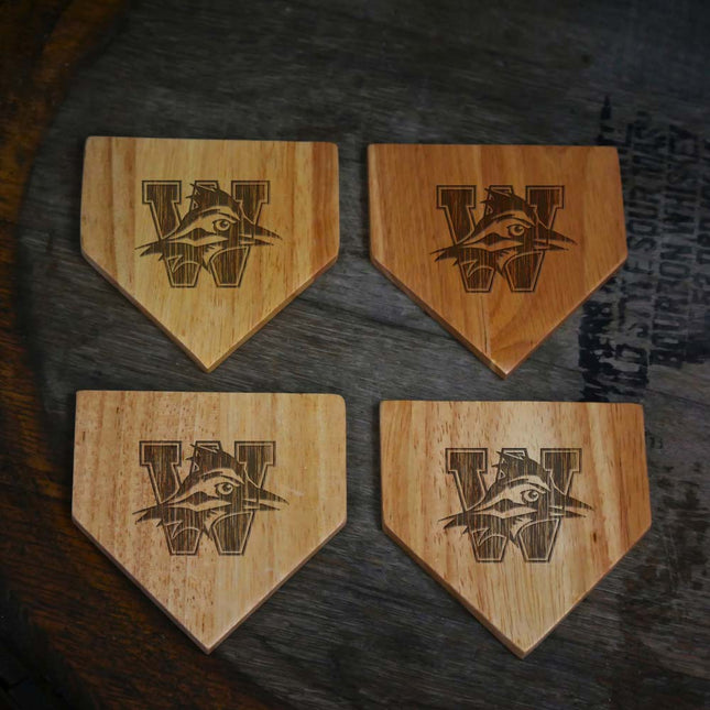 Westlake Chaparrals Wood Home Plate Coasters “Laser Etched”