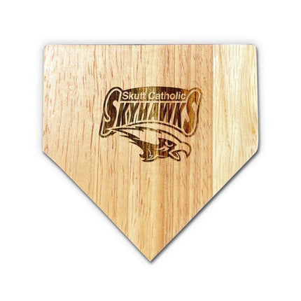 Skutt Catholic SkyHawks Wood Home Plate Coasters “Laser Etched”