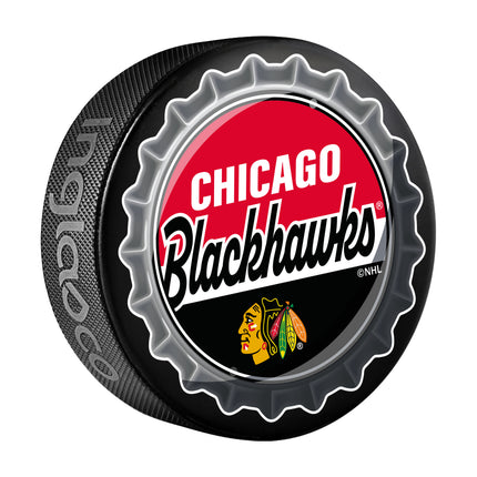 Chicago Blackhawks Hockey Puck Bottle Opener