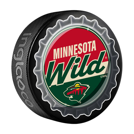 Minnesota Wild Hockey Puck Bottle Opener