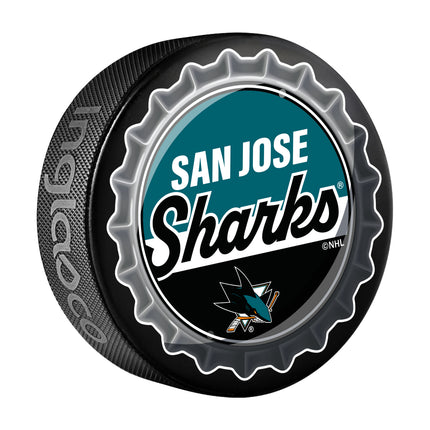 San Jose Sharks Hockey Puck Bottle Opener
