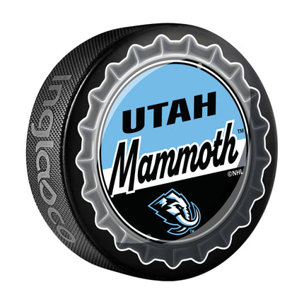 Utah Mammoth Hockey Puck Bottle Opener