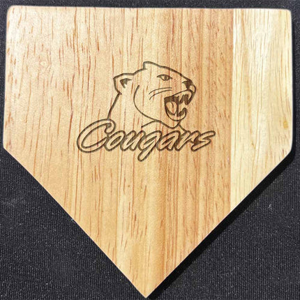 Illinois Central College Cougars Baseball Home Plate Coasters “Laser Etched”