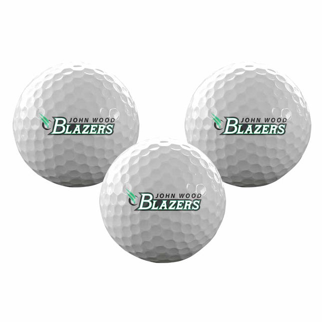 John Wood Community College Blazers Golf Sleeve of 3 Golf Balls - Authentic Series