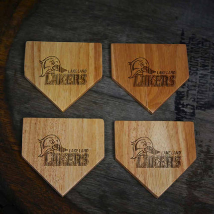 Lake Land College Lakers Baseball Home Plate Coasters “Laser Etched”