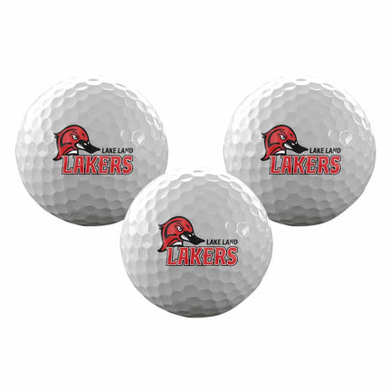 Lake Land College Lakers Golf Sleeve of 3 Golf Balls - Authentic Series
