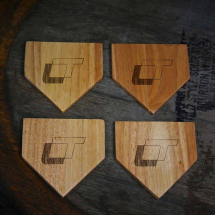 Lincoln Trail College Statesmen Baseball Home Plate Coasters “Laser Etched”