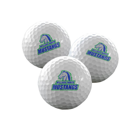 Millard North Mustangs Golf Sleeve of 3 Golf Balls - Authentic Series