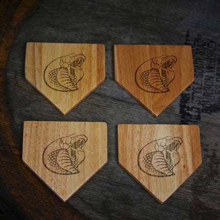 Parkland College Cobras Baseball Home Plate Coasters “Laser Etched”