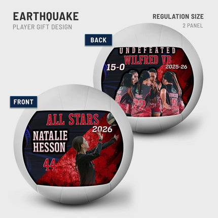 Custom Volleyball front and back example