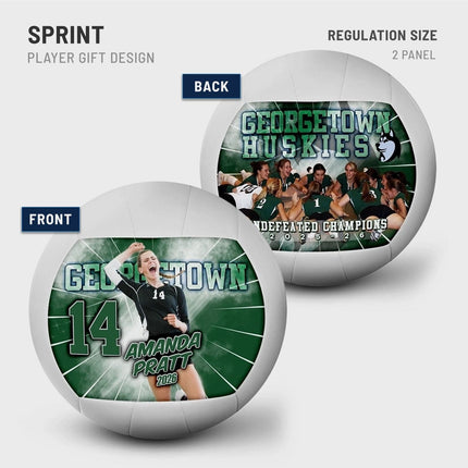Custom Volleyball front and back example