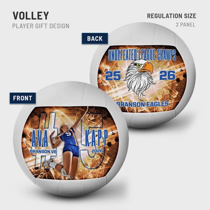Custom Volleyball front and back example