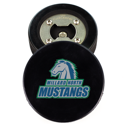 Millard North Mustangs Hockey Puck Opener - Authentic Series