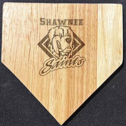 Shawnee Community College Saints Baseball Home Plate Coasters “Laser Etched”