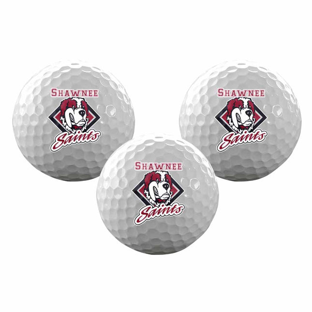 Shawnee Community College Saints Golf Sleeve of 3 Golf Balls - Authentic Series
