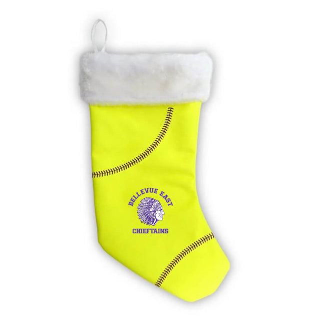 Bellevue East Chieftains Softball Christmas Stocking - Authentic Series