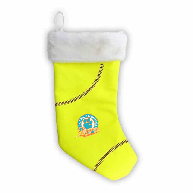 CMIT North Elementary School Tigers Softball Christmas Stocking - Authentic Series