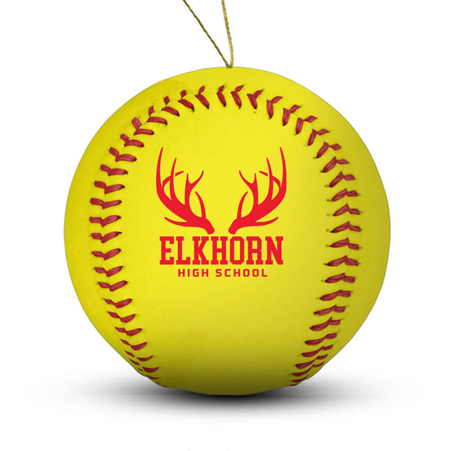 Elkhorn High School Antlers Softball Ornament “Standard Edition” - Authentic Series