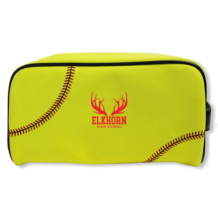 Elkhorn High School Antlers Softball Toiletry and Cosmetics Bag - Authentic Series