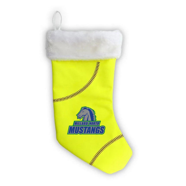 Millard North Mustangs Softball Christmas Stocking - Authentic Series