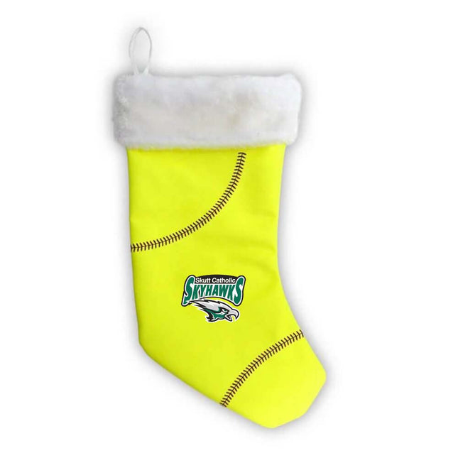 Skutt Catholic SkyHawks Softball Christmas Stocking - Authentic Series