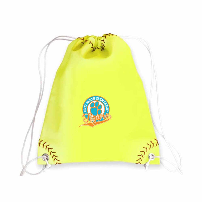 CMIT North Elementary School Tigers Softball Drawstring Bag - Authentic Series