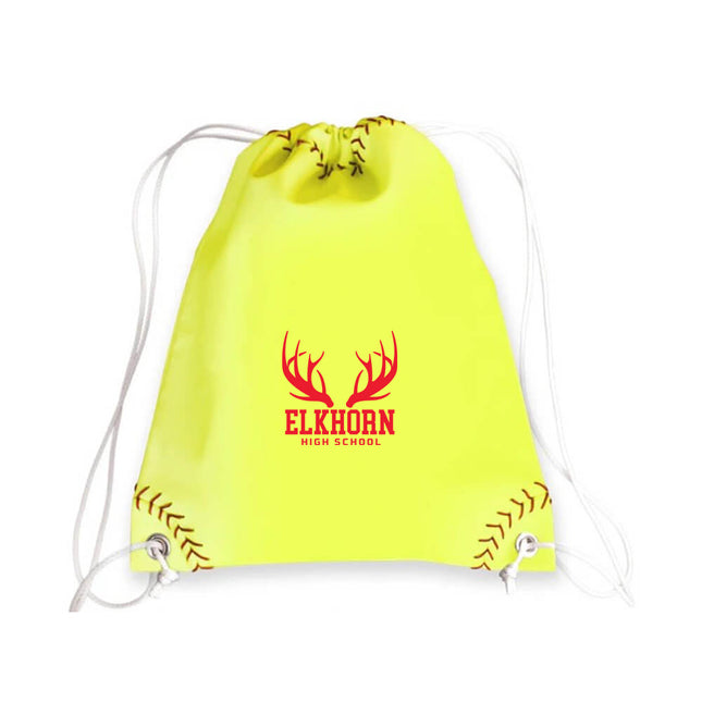 Elkhorn High School Antlers Softball Drawstring Bag - Authentic Series
