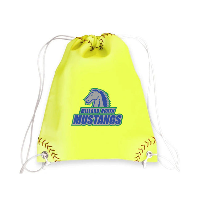 Millard North Mustangs Softball Drawstring Bag - Authentic Series