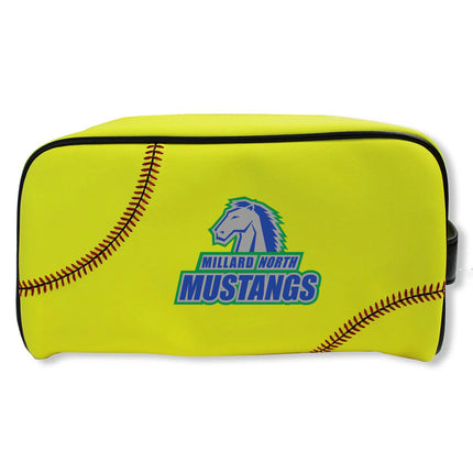 Millard North Mustangs Softball Toiletry and Cosmetics Bag - Authentic Series