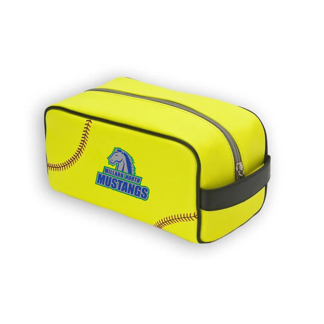 Millard North Mustangs Softball Toiletry and Cosmetics Bag - Authentic Series