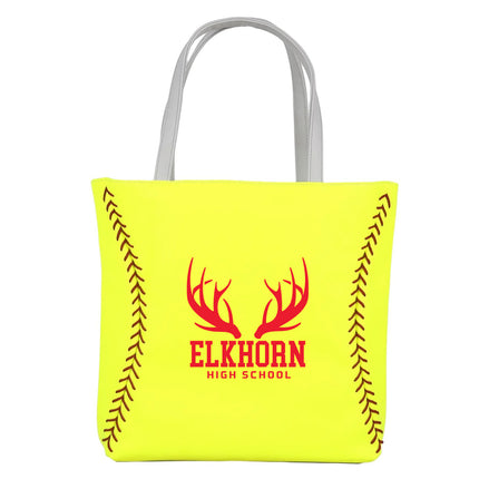 Elkhorn High School Antlers Softball Tote Handbag - Authentic Series