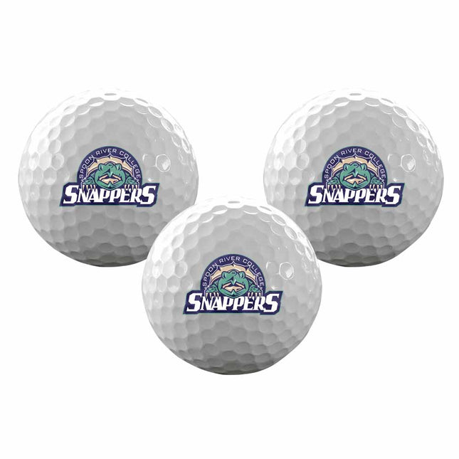 Spoon River College Snappers Golf Sleeve of 3 Golf Balls - Authentic Series