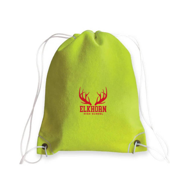 Elkhorn High School Antlers Tennis Drawstring Bag - Authentic Series
