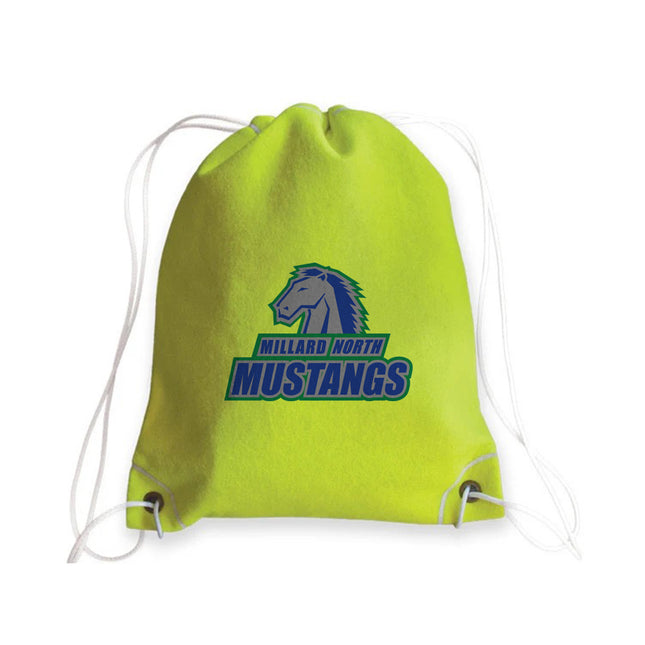Millard North Mustangs Tennis Drawstring Bag - Authentic Series