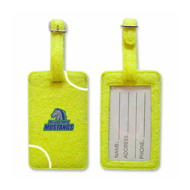 Millard North Mustangs Tennis Luggage Tag - Authentic Series