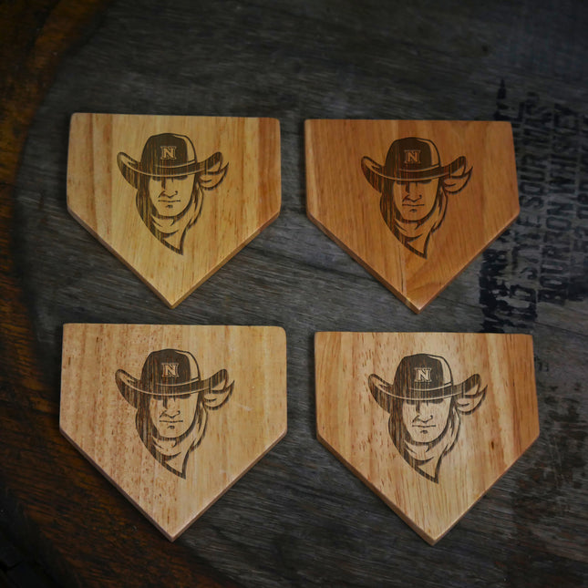 Northeastern Plainsmen Wood Home Plate Coasters “Laser Etched”