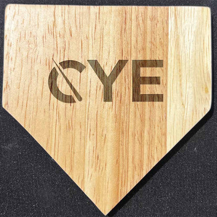 CYE Wood Home Plate Coasters “Laser Etched”